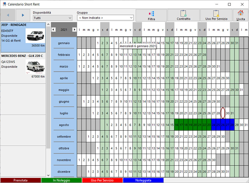 Gestionale per Noleggio a Lungo e Breve Termine